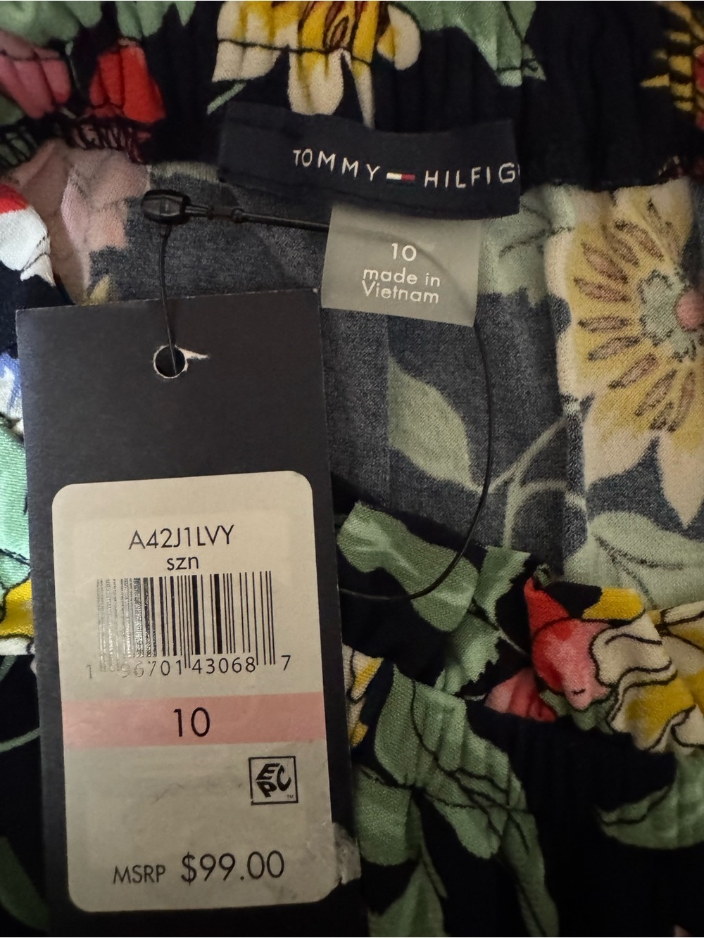 Tommy Hilfiger Navy Floral Ruffle Dress Size 10 NWT MSRP $99 - Picture 8 of 8